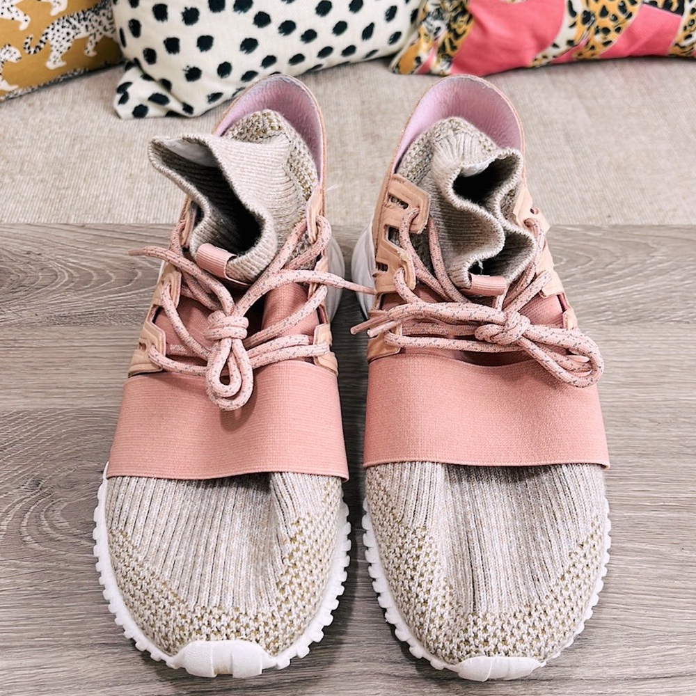 Adidas Originals Tubular Doom Primeknit PK Sneakers in Pale Nude Pink